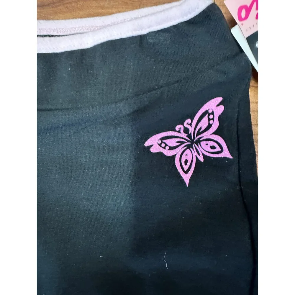 New Pants Capezio FS2085CC Black Pink Butterfly Child Jazz Tap Ballet Pointe